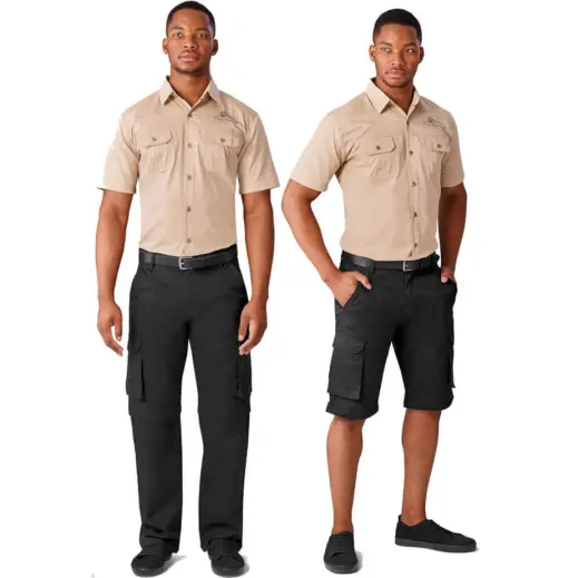Mens Cargo Zip Off Pants Model